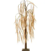 Beliani Outdoor LED Weihnachtsbeleuchtung Beige Kunststoff 160 cm in Baumform Weide mit Stromanschluss zum Aufstellen für Außen Deko Adventsdekoration
