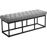 CLP Sitzbank Amun Stoff Schwarz grau/120 cm