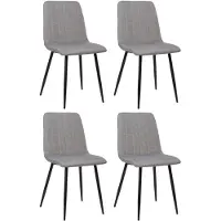 CLP 4er Set Stühle Dijon mit Lehne grau Material Stoff