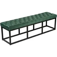 CLP Sitzbank Polson Samt Schwarz grün/150 cm