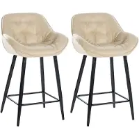 CLP 2er Set Barhocker Gibson Stoff - creme