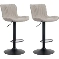 CLP 2er Set Barhocker Linus höhenverstellbar und 360 drehbar taupe Material Stoff