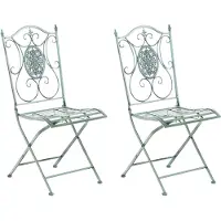 CLP 2er Set Gartenstühle Sibell antik-grün