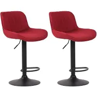 CLP 2er Set Barhocker Lentini Stoff rot/schwarz