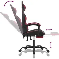 vidaXL Gaming-Stuhl mit Fußstütze Drehbar Schwarz & Weinrot Kunstleder