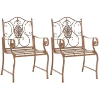 CLP 2er Set Gartenstühle Punjab mit Armlehnen antik braun