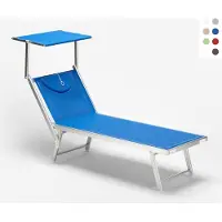 Beach and Garden Design professionelle Strandliege Liegestuhl Sonnenliege aus Aluminium Santorini - Blau