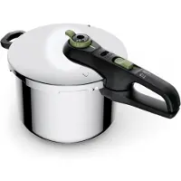 Tefal Secure Trendy Schnellkochtopf mit Korb 8 L; P25844, 8 l, Keramik, Gas, Halogen, Induktion, Versiegelte Platte, Edelstahl, 22 cm, Edelstahl, Schwarz