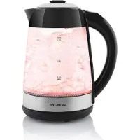 Eta HYUNDAI Glas-Wasserkocher VK 780 Teekocher mit 7 Temperaturen und 1,7 Liter Volumen sowie 2200 Watt LED Display HYUVK780