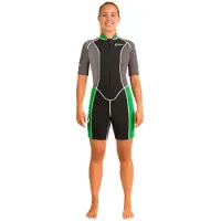 Abysstar Surf 2.5 Mm Damen-shorty Mit Kurzen Ärmeln Und Frontreißverschluss