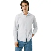 Pepe Jeans für Herren. PM3090814 Korkiges blaues Hemd (M), Lässig, Baumwolle, Langarm