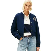 Tommy Hilfiger Varsity Fleece Bomber Dark Night Navy Größe: S | Bomberjacken Outlet | Damen | Schwarz