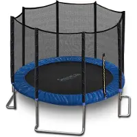 SereneLife Trampolin Outdoor Kinder Ø 244/305 / 366 cm, Kindertrampolin mit Randabdeckung & Netz für Sicherheit, Gartentrampolin ASTM-