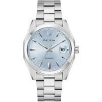 Bulova 96B469 Herren-Automatikuhr Surveyor Stahl/Hellblau