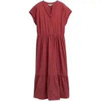 Tom Tailor Solid Volants ärmelloses Kleid