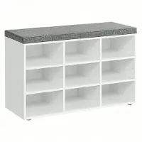 Vasagle Schuhbank mit Stauraum, Schuhregal mit Sitzfläche, Sitzbank LHSB35009W14