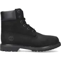 Timberland für Damen. TB18658A0011 Lederstiefel 6 Zoll schwarz (38.5 W), Wohnung, Schnürsenkel, Lässig