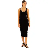 Armani Exchange für Damen. XW000820AF13729UC001 Schwarzes Midikleid (XL), Lässig, Viskose, Ärmellos / Hosenträger