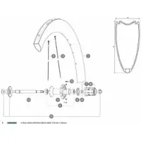 Mavic Aero Cxr 60 C/t Rear Right Speiche 10 Einheiten