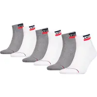 Levi's Unisex 6er Pack Sportsocken - Mid Cut SPRTWR, Logo, ECOM