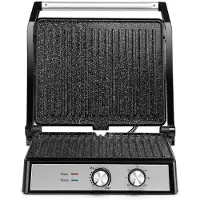 Orbegozo 4580 Multifunktionsgrill - ölfreies Kochen mit Power de 2000w - große Kochfläche de flip-top cooking - antihaftbeschichtet und leicht de reinigen - einstellbarer Thermostat - Timer -
