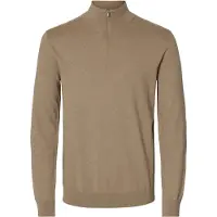 Selected Herren Pullover & Cardigans Slhberg Half Zip Cardigan Noos - Beige - Größe L