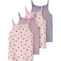 Name it Unterhemd "NKFSTRAP für Mädchen mit Stretchkomfort im 4er-Pack" Packung, 4 Stk. bedruckt, casual, regular fit, Baumwollmischung, Rundhals
