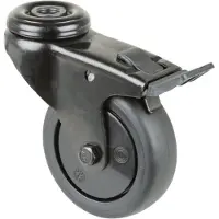 BS Rollen Lenkrolle mit Totalfeststeller Rad- 50 mm Tragfhigkeit 50 kg mit Totalfeststeller Gummi schwarz
