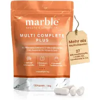 Marble Multivitamin Complete Plus – 120 Kapseln vegan - 27 Pflanzenextrakte & Mikronährstoffe g