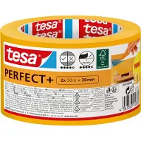 TESA Perfect+ 56539-00000-00 Malerabdeckband Gelb (L x B) 100 m x 30 mm 2 St