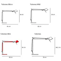 Artemide Tolomeo MINI Tischleuchte Schwarz - , Schwarz, für Arbeitszimmer / Büro, Aluminium, Design