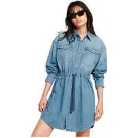 G-Star Relaxed Drawcord Denim Kleid - Hellblau - Damen - XXS