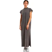 Build Your Brand Vintage Kurzarm Langes Kleid