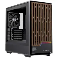 Einarex EXCS-PM-400C-B, Midi Tower, PC, Schwarz, micro ATX, Mini-ITX, Stahl, Gehärtetes Glas, Gaming