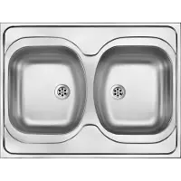 Deante ZM6 stainless 2-bowl sink - drop-in