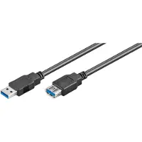 Microconnect USB3.0AAF3B, 3 m, USB A, USB A, USB 3.2 Gen 1 (3.1 Gen 1), Schwarz