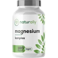 Naturally Magnesium Komplex | 4 bioaktive Formen für optimale Aufnahme, hochdosiert 400mg 180 St Kapseln