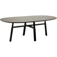 Ebuy24 Cross Dan-Form Esstisch 75x220cm Furnier Esche schwarz.