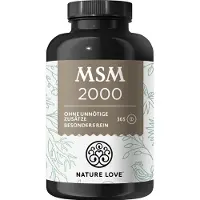 Nature Love MSM 2000mg mit Vitamin C - 365 Tabletten Kompakteres Pulver als bei Kapseln 377 g