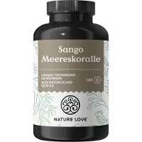 Nature Love Sango Meereskoralle - 180 Kapseln Calcium(20%) & Magnesium(10%) 109 g