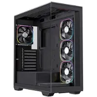 Einarex PC-Tower PRISMA S700 RGB Schwarz gehärtetes Glas ATX 9 Lüfter unterstützen 360mm