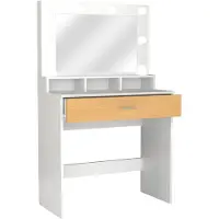 VCM Frisiertisch | Maße ca. H. 133 x B. 80 x T. 40 cm | Schminktisch mit Schublade und Spiegel – Kosmal