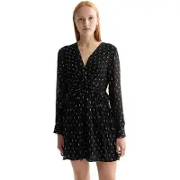 Scotch & Soda Draped Front Langärmliges Kurzes Kleid