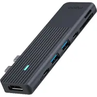 Rapoo UCM-2003, USB Typ-C, HDMI, USB 3.2 Gen 1 (3.1 Gen 1), USB Typ-C, Männlich, Schwarz, 7,5 W, 5 V