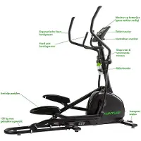 Tunturi Crosstrainer C25 Competence, Elipsentrainer mit 8 Widerstandsstufen, 3 Programme, Schrittlänge 50 cm