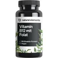 Natural Elements Vitamin B12 mit Folat Tabletten - 180 Tabletten_für 6 Monate