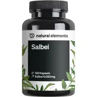 Natural Elements Salbei – 120 Kapseln 6000mg pro Tagesdosis Extrakt 10:1 86 g