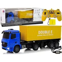 Leantoys Großer ferngesteuerter LKW Mercedes Arocs Blau 1:20 Container 58 cm lang