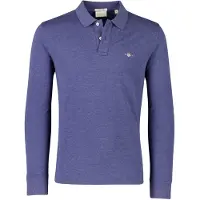 Gant Langarm-Poloshirt „Regular Shield“, Blau M
