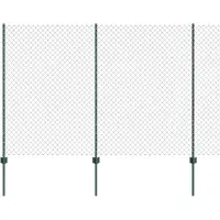 vidaXL Maschendrahtzaun mit Pfosten 10 x 1,5 m PVC-beschichteter Stahl